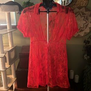 UO Connie Sheer Lace Mini Dress